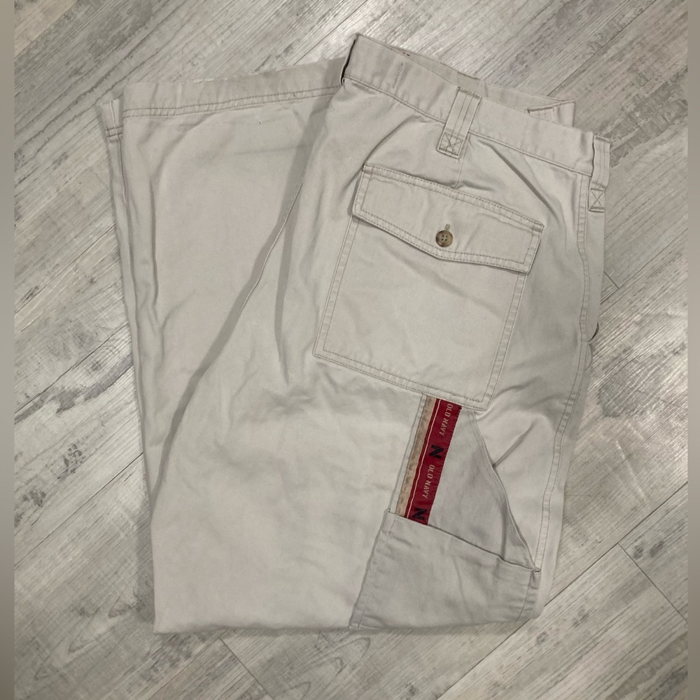 Preloved White Y2K Old Navy Carpenter Pants - Size 40x30